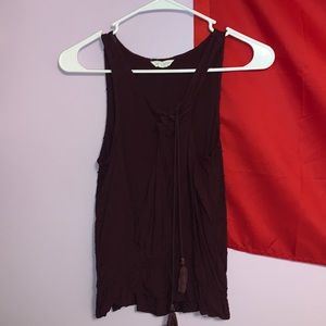 Maroon Aeropostale V-Neck Tank Top